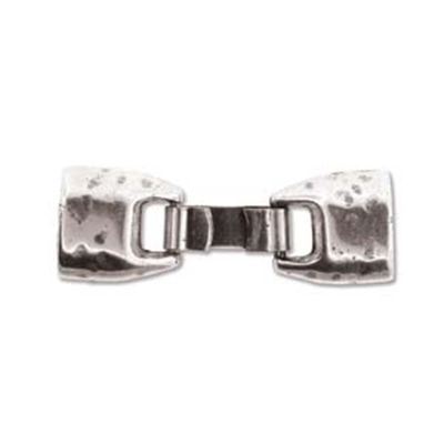 Licorice Leather Clasp Antique Silver