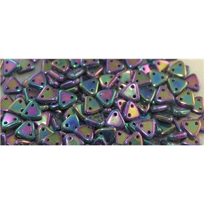 Czech Glass 2 Hole Triangle 6mm Purple Iris ea