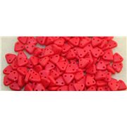 Czech Glass 2 Hole Triangle 6mm Opaque Matte Red ea