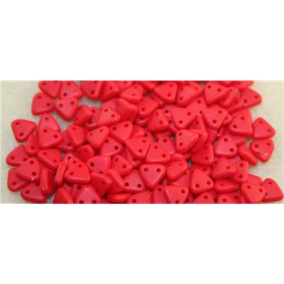 Czech Glass 2 Hole Triangle 6mm Opaque Matte Red ea
