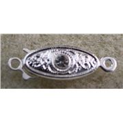 Clasp Oval Silver w/ Diamante ea