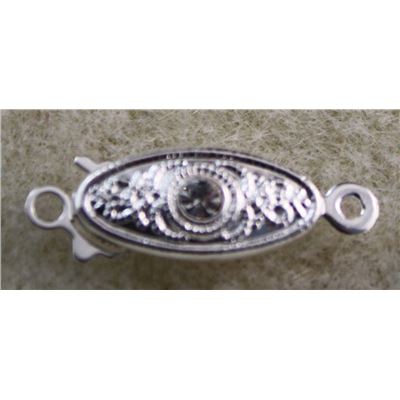 Clasp Oval Silver w/ Diamante ea