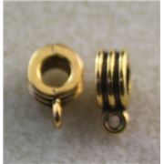 Hang Bail Ribbed Design Antique Gold 12.5x8x5mm  ea