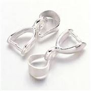 Pinch Clip Bail Small Silver plate 6x4mm with 6mm loop (Nickel Free)  ea
