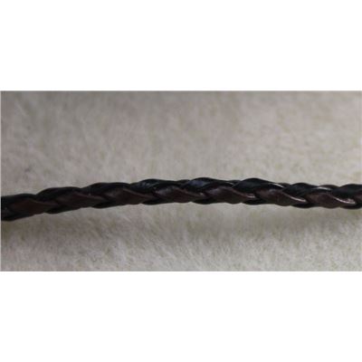 Imitation Leather Cord Twisted 3mm Black/Brown per metre