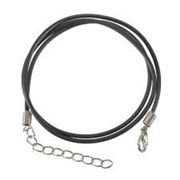 Rubber Necklace with Clasp Black  45cm ea