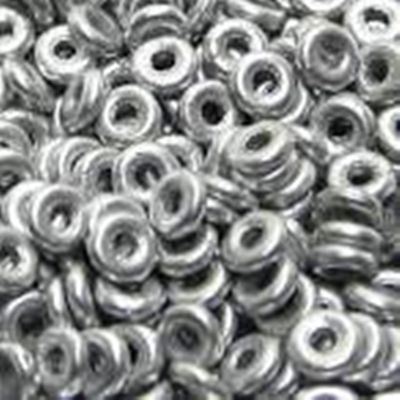 O Beads 3.8x1mm Aluminium Silver Min 5g