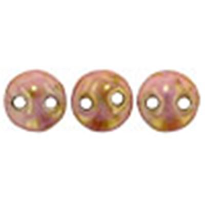 CzechMates  2 Hole Lentil 6mm Luster Opaque Rose Gold Topaz ea.