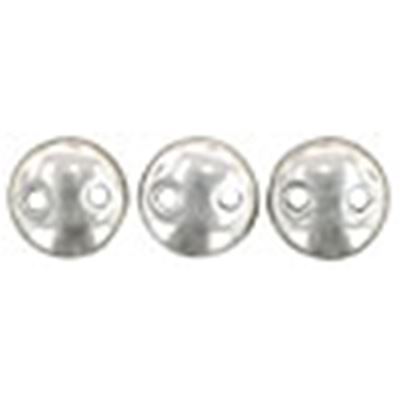 CzechMates  2 Hole Lentil 6mm Silver ea.