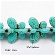 Semi Precious Howlite Butterfly Dyed Turquiose 35x25x6mm ea