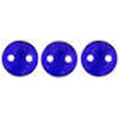 CzechMates  2 Hole Lentil 6mm Cobalt ea.