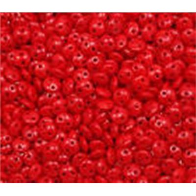 CzechMates  2 Hole Lentil 6mm Opaque Red ea.