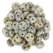 CzechMates  2 Hole Lentil 6mm Lustre Opaque Green ea.