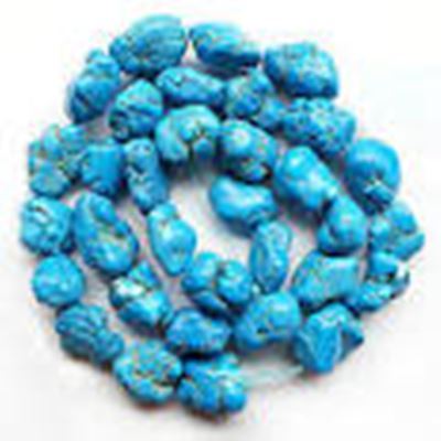 Semi Precious Strand Dyed Natural Turquoise Nuggets ea