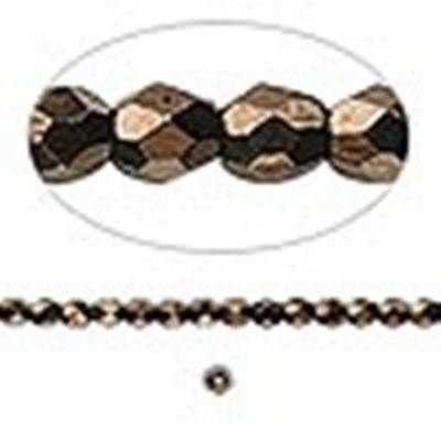 Firepolished Crystal Dark Bronze 3mm ea