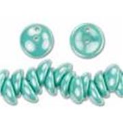 Czech Piggy Beads 4x8mm  Turquoise Opaque Hematite 2 Hole each