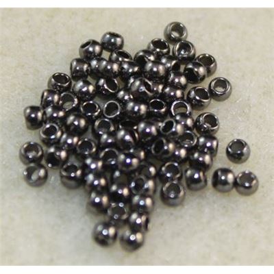 Crimps  Medium  Round Black nickel 2.5mm  40 pce