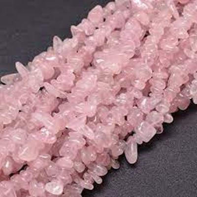 Semi Precious Strand Rose Quartz Chips 86.4cm ea