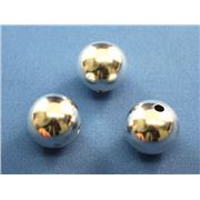 Filler Beads Non Tarnish Metallised Plastic Silver 20mm ea
