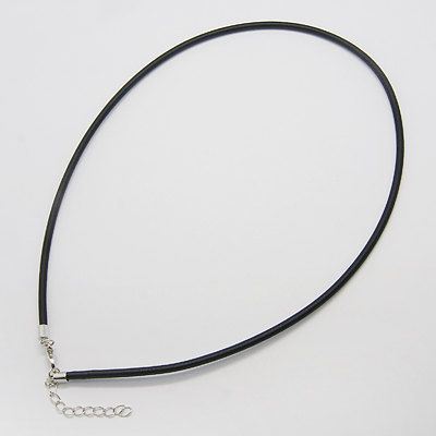 Silk Necklace 5mm Cord Black 46cm ea.