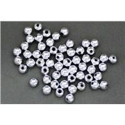 Plastic Pearl Silver Metallic 3mm - Minimum 8g