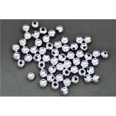 Plastic Pearl Silver Metallic 3mm - Minimum 8g