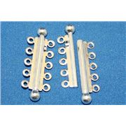 Magnetic Slide Clasp 3 Strand Nickel 20mm ea