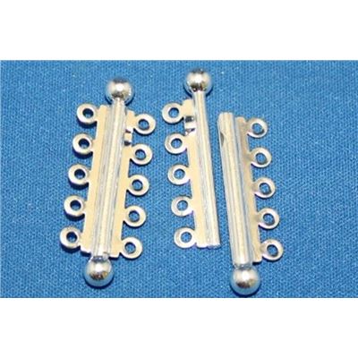 Magnetic Slide Clasp 3 Strand Nickel 20mm ea