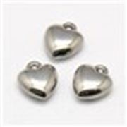 Charm Stainless Steel Heart 11mm each