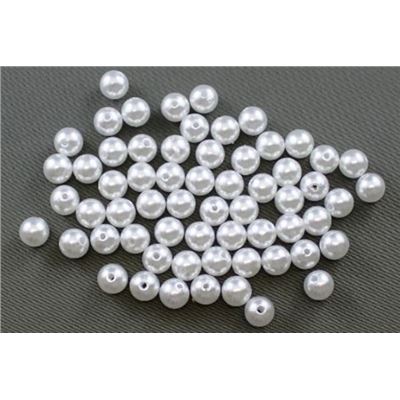 Plastic Pearl White Pearl 3mm - Minimum 8g