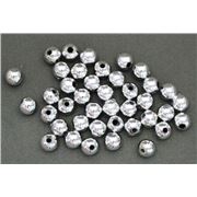 Plastic Pearl Silver Metallic 4mm - Minimum 8g
