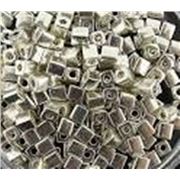 Miyuki 4mm Cubes Metallic Silver - 20g tube ea
