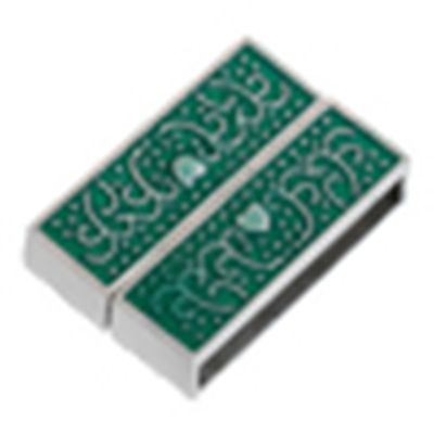 Magnetic Rectangle Clasp  Green Enamel 32x22mm ea