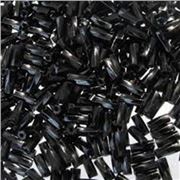 Bugle Twist Black Silver Lined 4mm - Minimum 12g