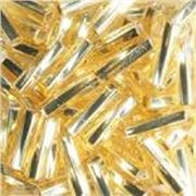 Bugle Twist Gold Silver Lined 6mm - Minimum 12g