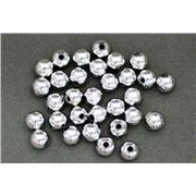 Plastic Pearl Silver Metallic 6mm - Minimum 8g