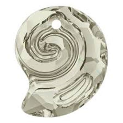 Swarovski Crystal Sea Snail Pendant Silver Shade 28mm