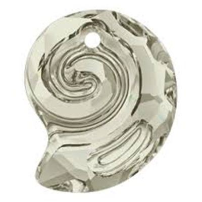 Swarovski Crystal Sea Snail Pendant Silver Shade 14mm
