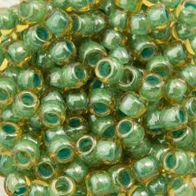 Toho Seed Bead Inside Colour Topaz Mint/ Julep Lined 15/0 - Minimum 5g