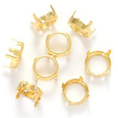 Claw Setting Round 14mm sew on for Rivoli Gold