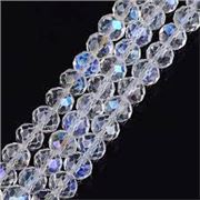 Glass Faceted Melon Strands Crystal AB  6x5mm (approx 85 beads)