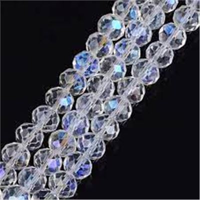 Glass Faceted Melon Strands Crystal AB  6x5mm (approx 85 beads)