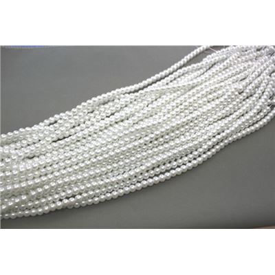 Glass Pearl Strand White Pearl 4mm ea