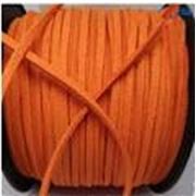 Faux Suede Cord Orange/Red 3mm x 1.5mm per metre