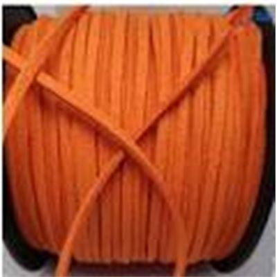 Faux Suede Cord Orange/Red 3mm x 1.5mm per metre