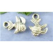 Charm Fish Antique Silver 8x10mm Lead Free each