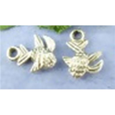 Charm Fish Antique Silver 8x10mm Lead Free each