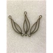 Connector Leaf Antique Bronze 35 x10 mm ea
