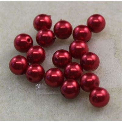 Plastic Pearl Red Pearl 6mm - Minimum 8g