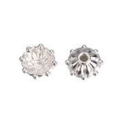 Bead Cap Multi-Petal Flower Silver 8x3mm each